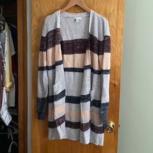 Striped knit cardigan
